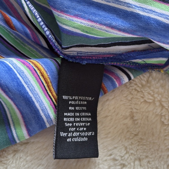 Zac & Rachel Multicolor Striped Button Up Shirt Retro Vibes Long Sleeve Medium - Picture 8 of 9